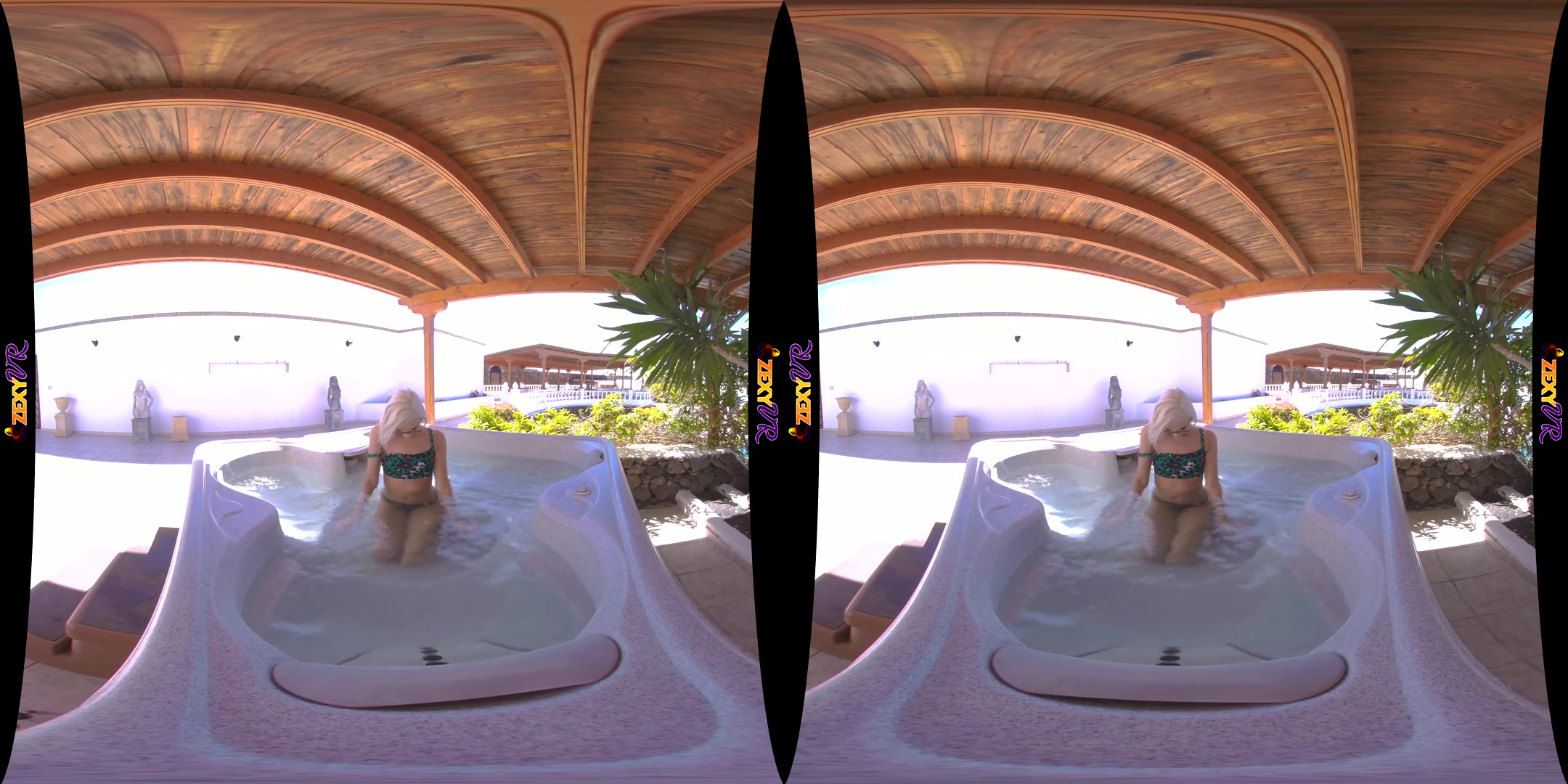 Tiny Temptations - Petite Blonde Topless Tease Flash Hot Tub