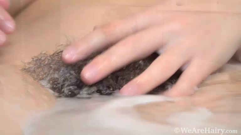 Calina takes a soapy bath and masturbates - WeAreHairy