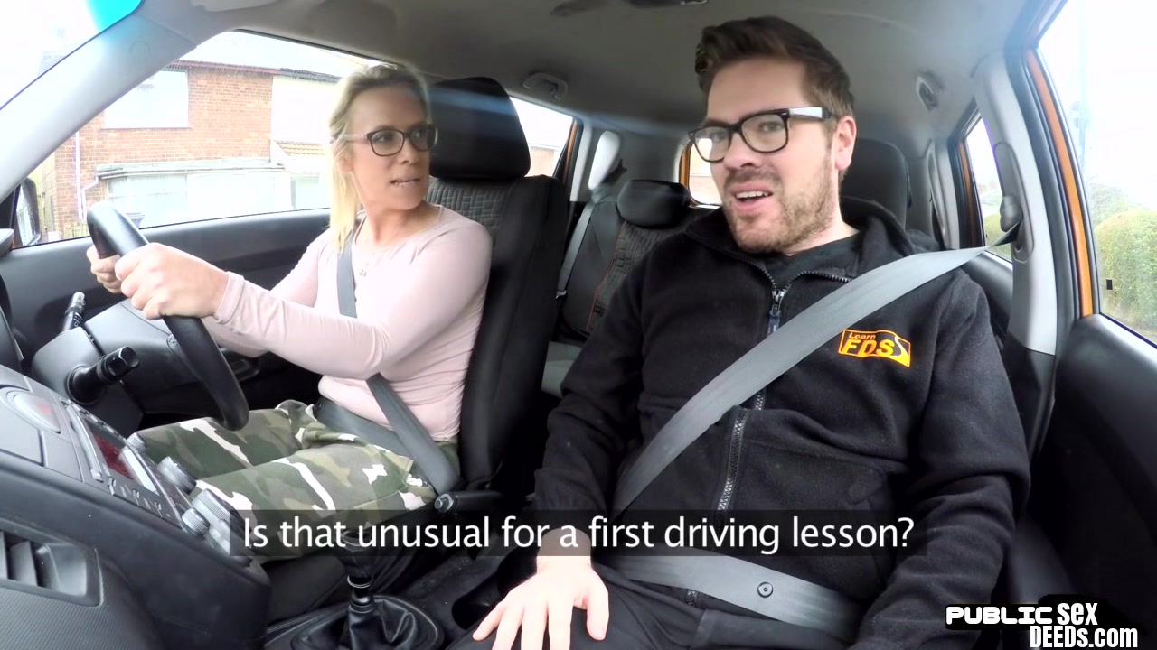 English milf publicly blows driving instructor