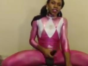 Pink power ranger big black cock