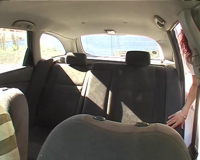 Redhead beauty agrees for fuck on taxi video