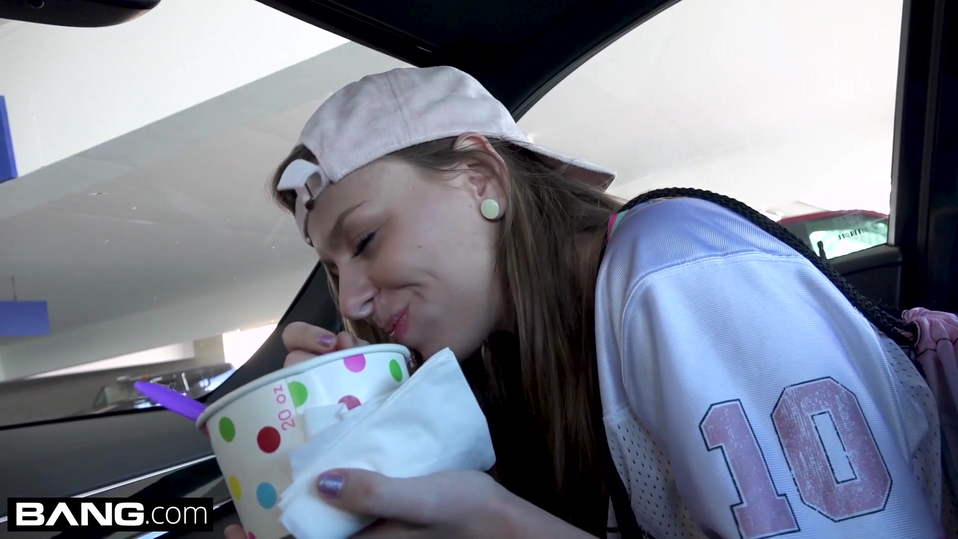 Tomboy teen 18+ Alex Blake POV fuck in a car