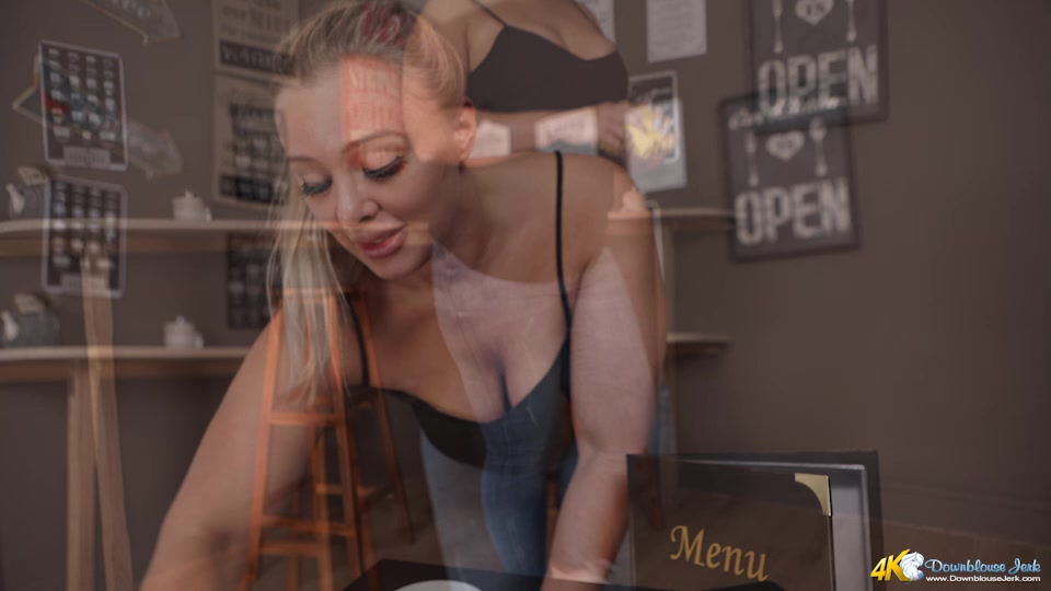 Coffee Shop Cleavage - DownblouseJerk