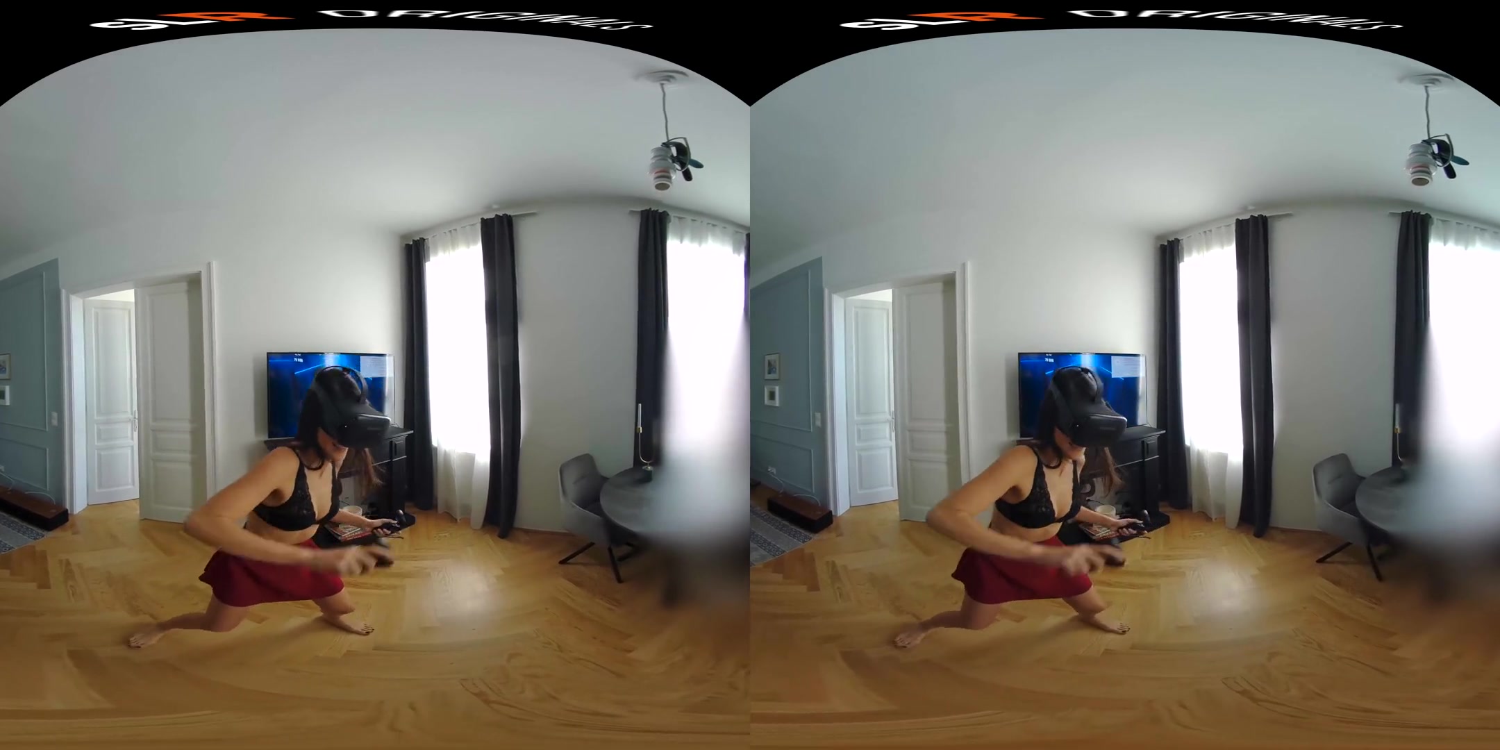 Carolina Abril Enjoying Beatsaber in VR - SexLikeReal