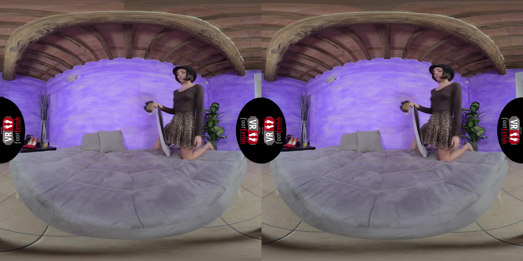 Dazzlingly Beautiful Aradia Tries On Different Pairs Of Hold-Ups - Virtual Reality Foot Fetish Close-Up