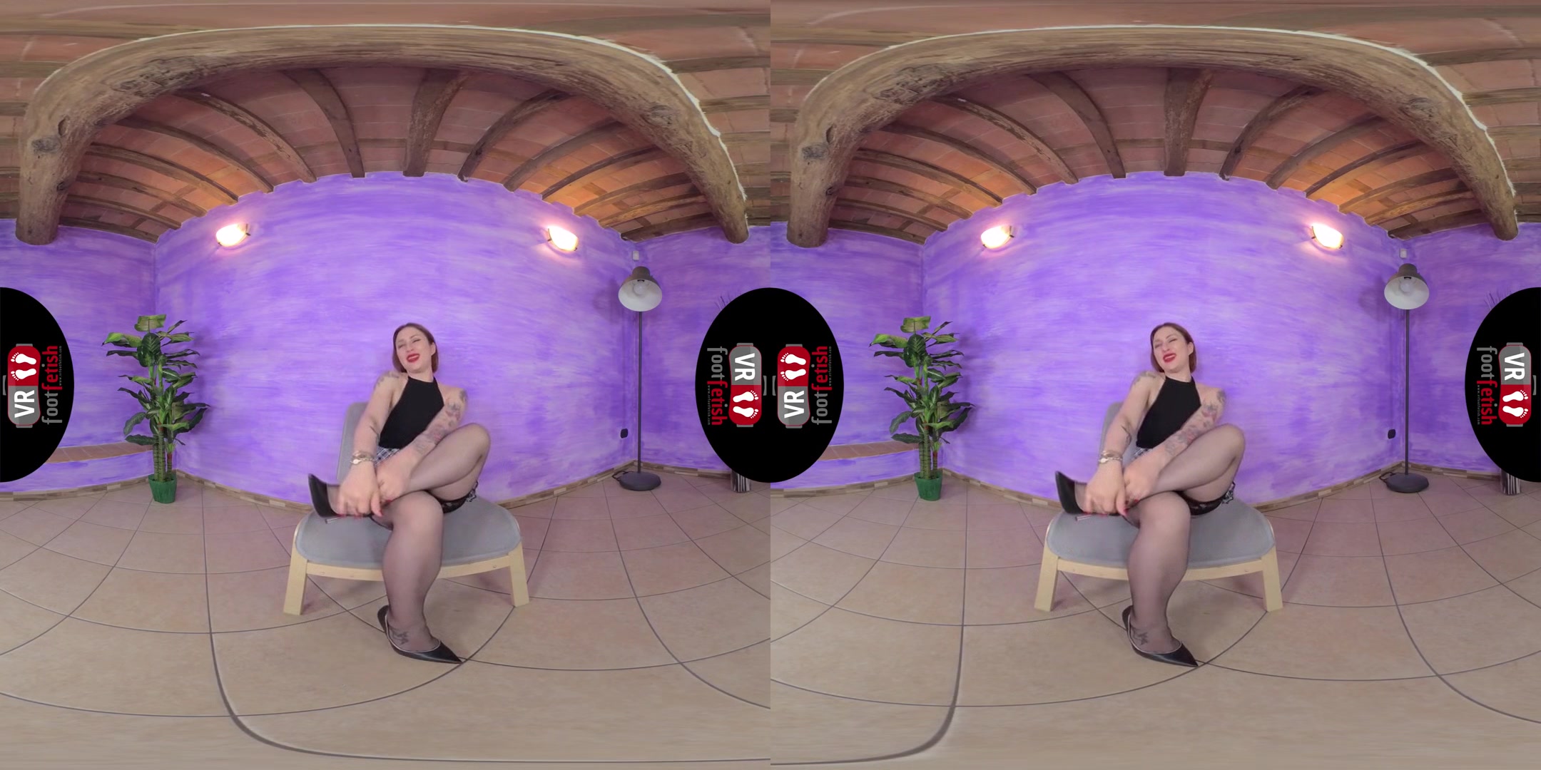 Irresistible Ammalia Pours Some Baby Oil On Her Nyloned Feet - Foot Fetish Virtual Reality POV