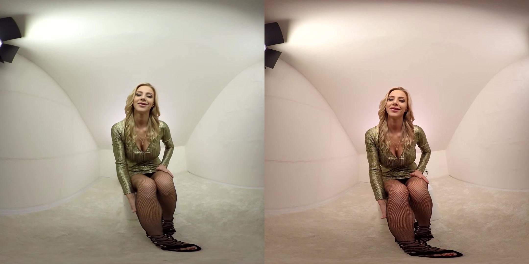 Knockout Blonde Nathaly Cherie Toying - Busty Stockings Vibrator