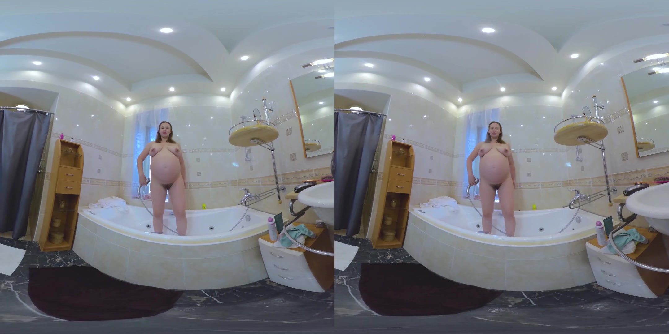 9th Month Pregnant Lina In Home Scene 2, After Shower - VRmodels