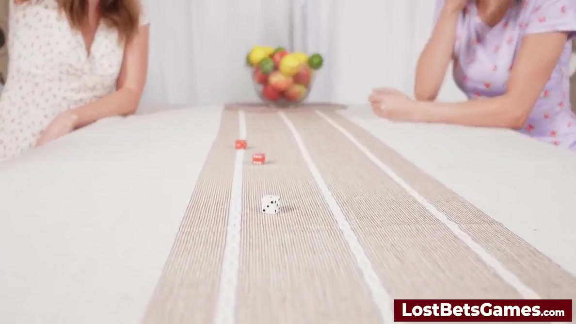 Playing A Dice Game With Two Lovely Lesbian Hot Girls