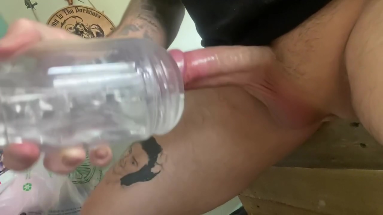 Step daddy Sits On The Edge Of His Bed And Uses His Fleshlight