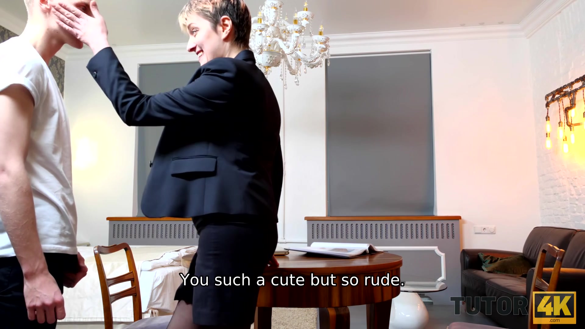 TUTOR4K. Tutor makes man weak in his knees so he cant stop fucking MILF