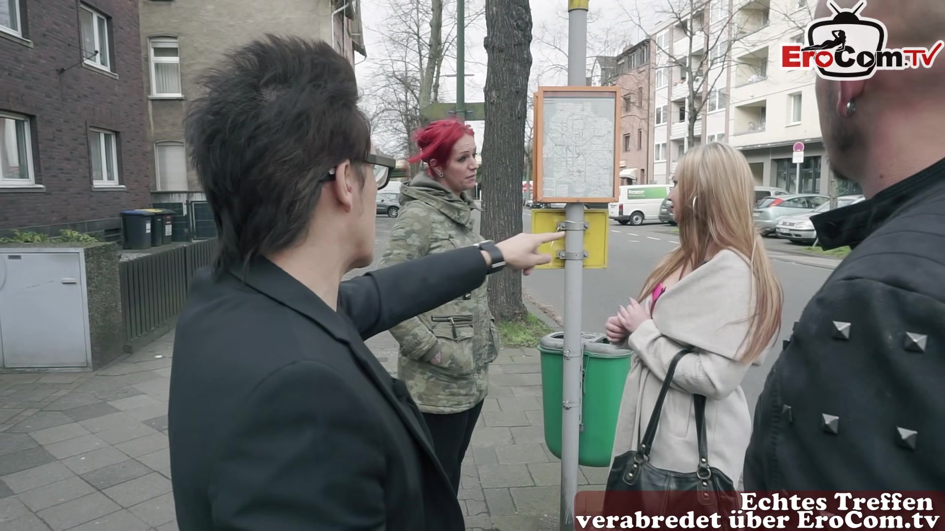 german Blonde big tits milf public pick up on street flirt