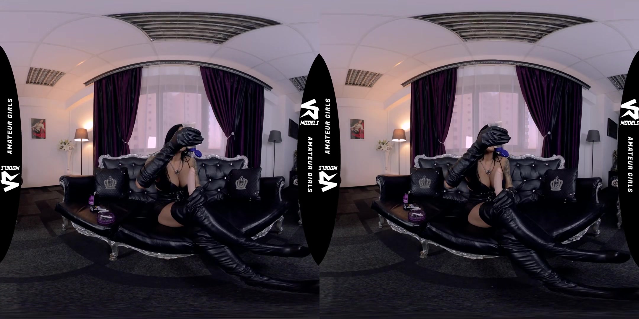 Mistress Kennya - JOI And Smoking With Gloves; Dominatrix Tease Solo