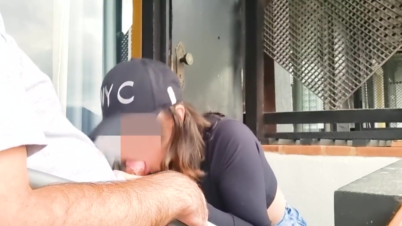 Milf Gives Blowjob On Apartment Balcony