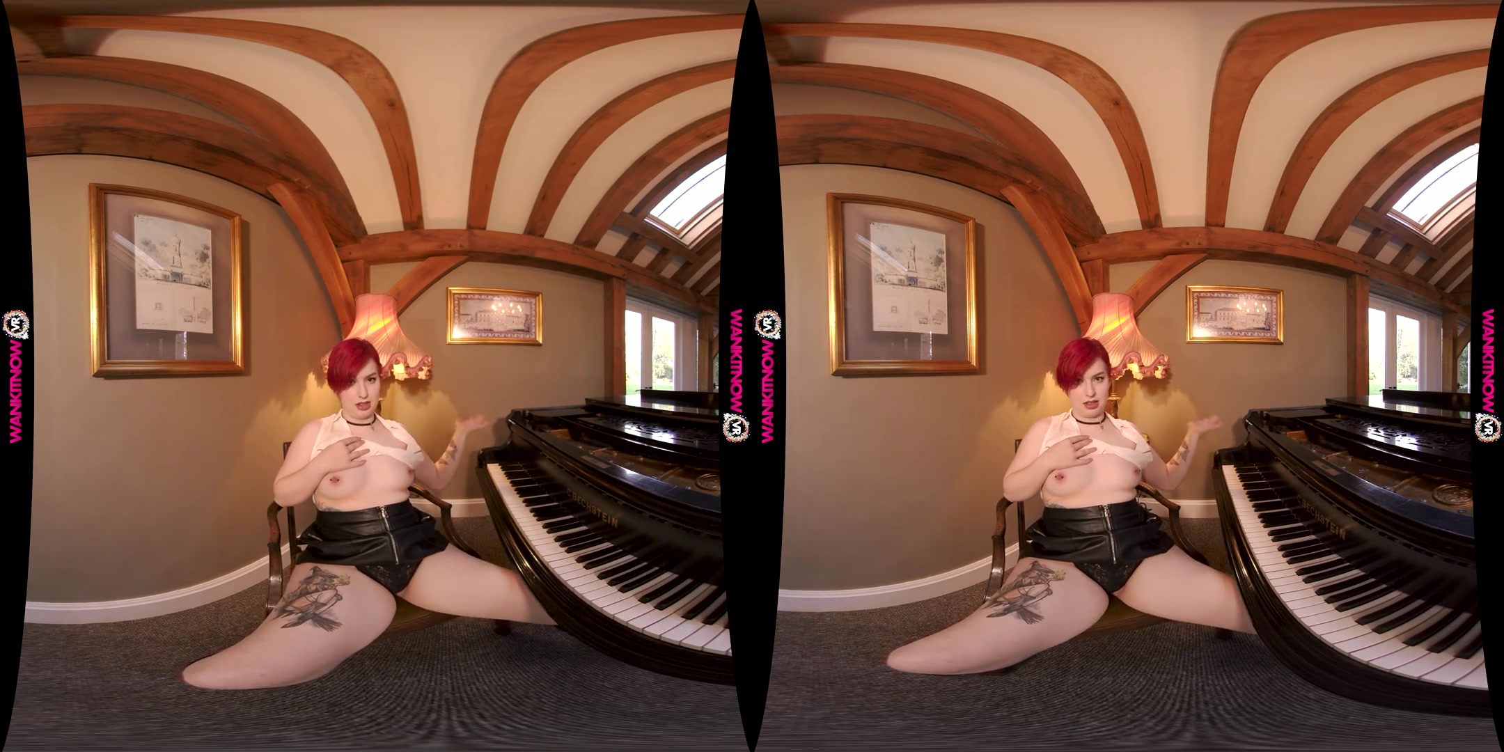Pervy Pianist - Curvy Fingering Short Red Hair - SexLikeReal