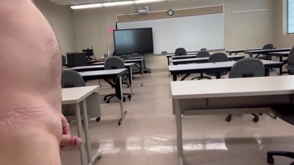 Walking Naked In University Classroom And Biology And Cum On Desk - L A B