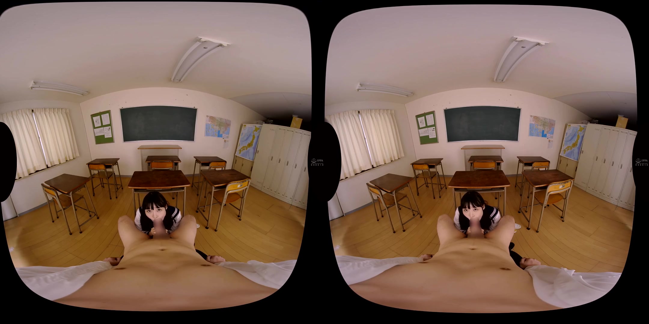 Deep Kissing Innocent Maiden; Japanese Fucked in the Classroom JAV VR