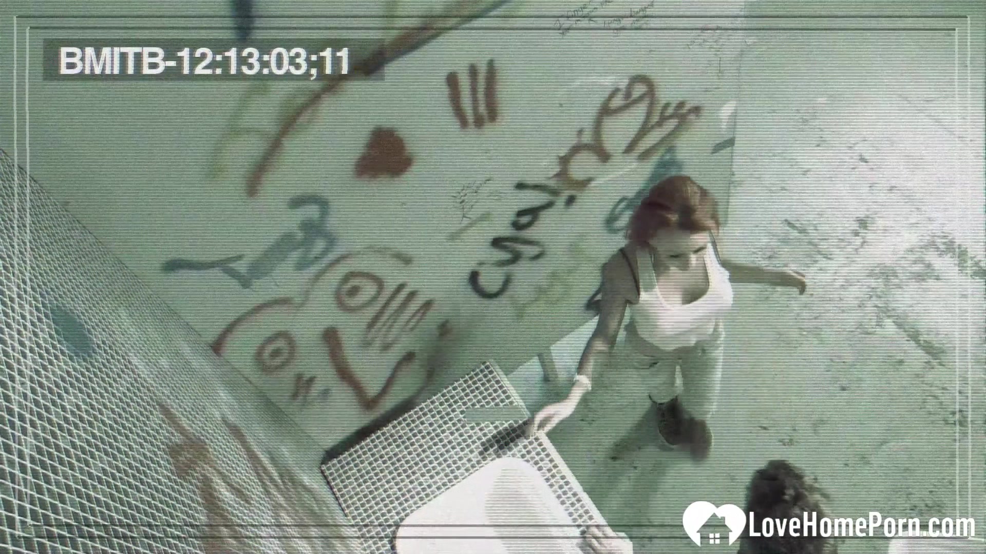 Redhead gets shafted in a graffitied bathroom