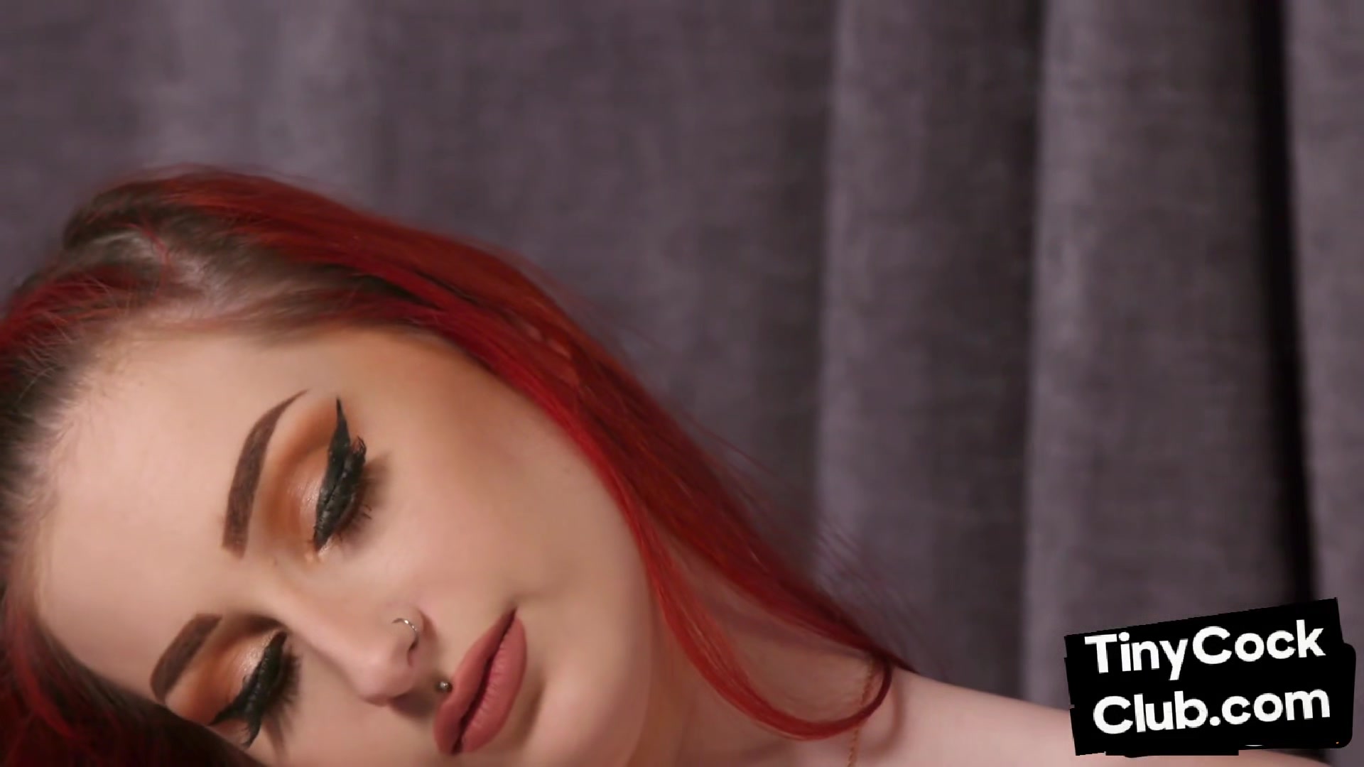 SPH redhead British babe teasing loser with lil dickie