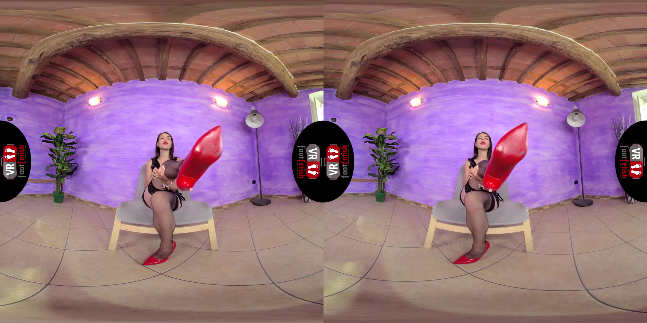 Sexy Mistress Petra Shows Off Her Amazing Feet; Foot Fetish VR Solo Nylon Stockings