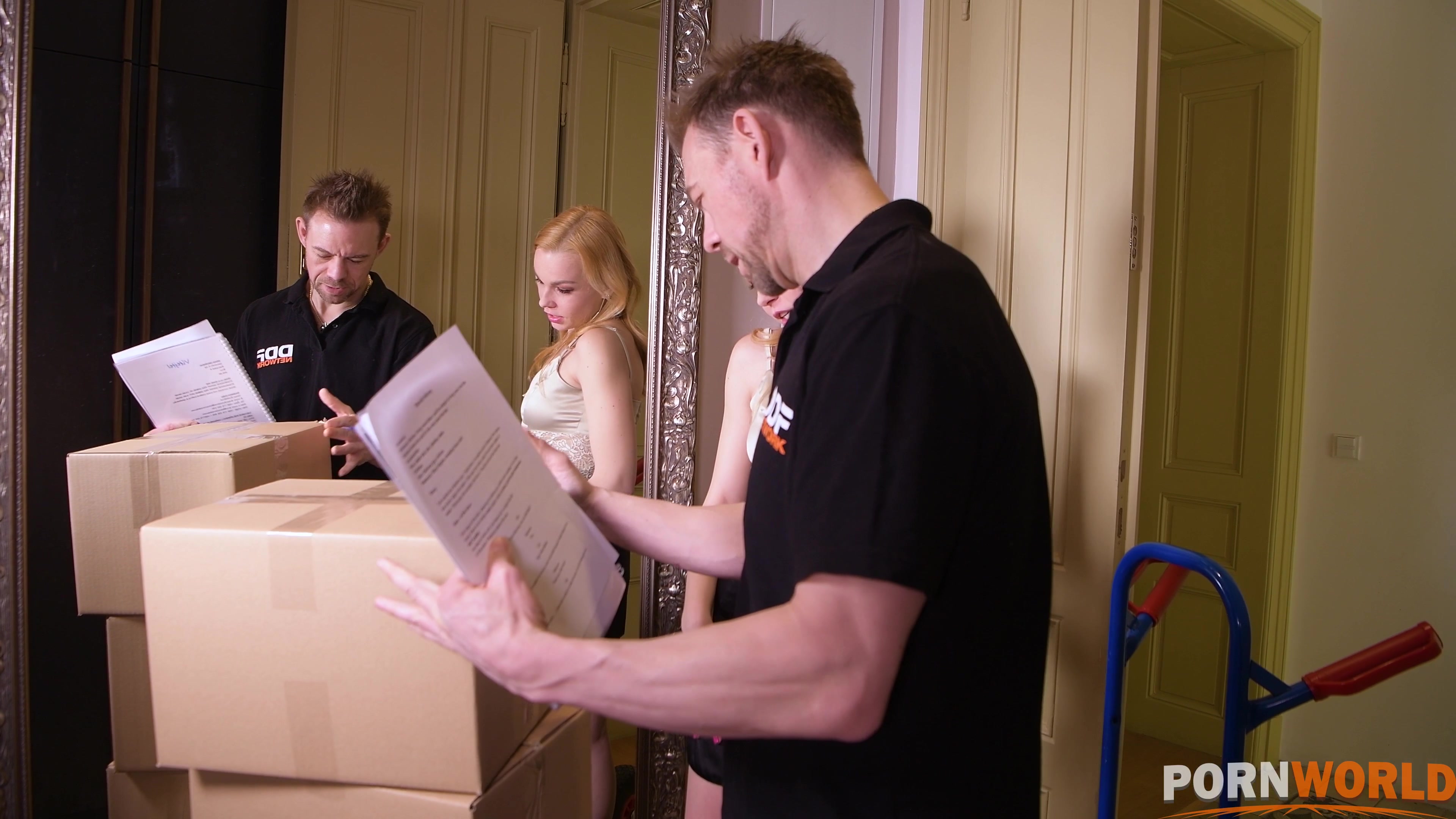 Delivery guy crams young bombshell Rebecca Sharon's tight ass with fat cock GP1052 - PornWorld