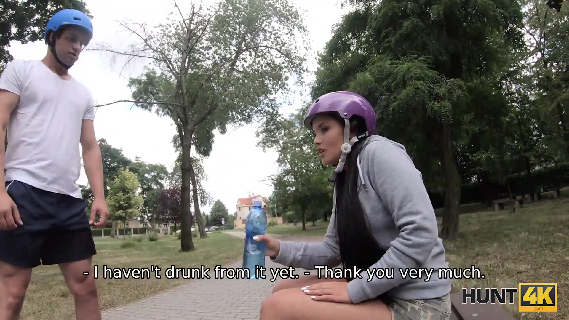 HUNT4K. Sexy roller skater needs money and is ready to fuck for them