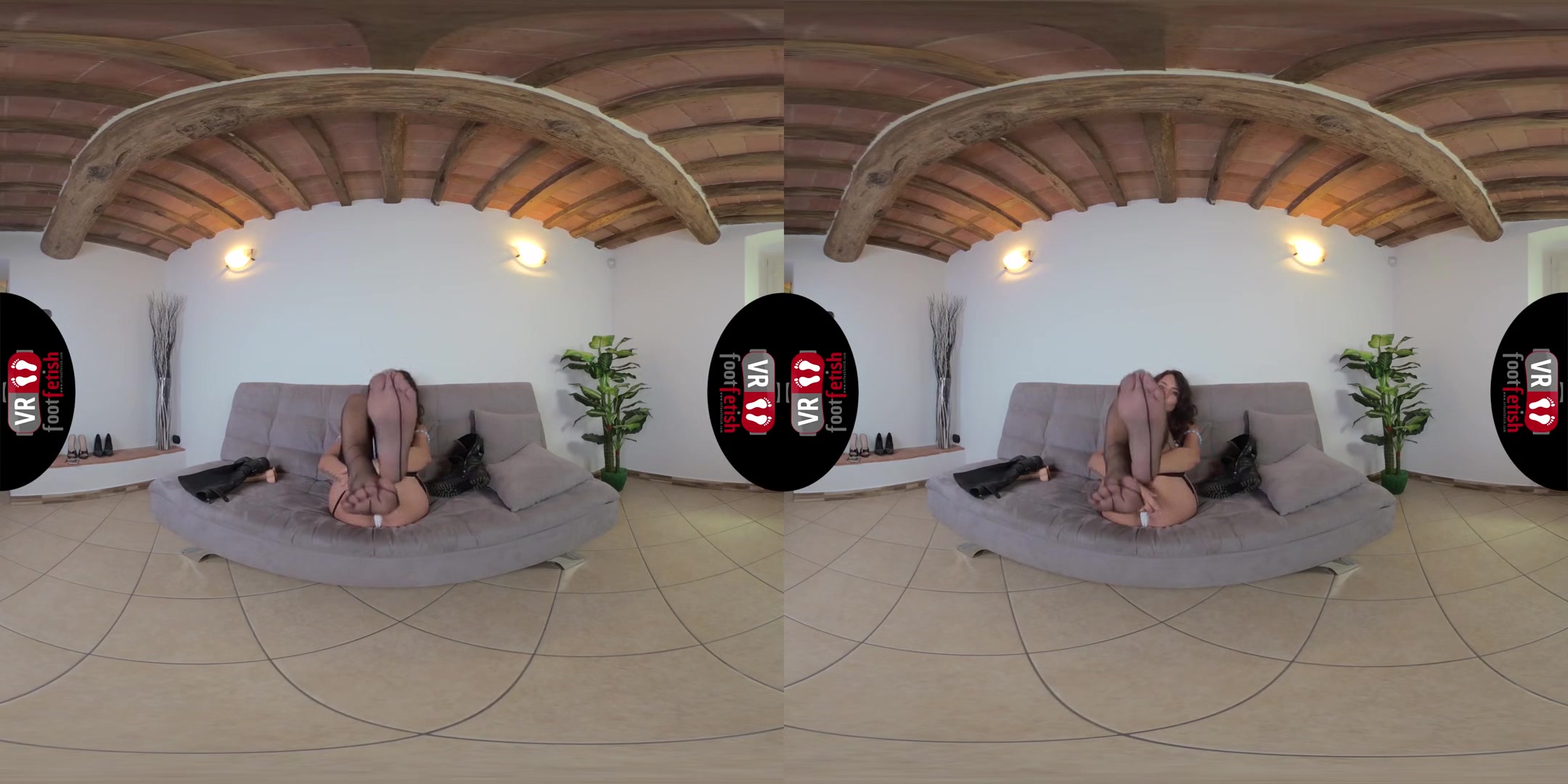 Insanely Hot Thena Shows Off Her Sexy Body In Back Seam Stockings - Foot and Leg Fetish VR