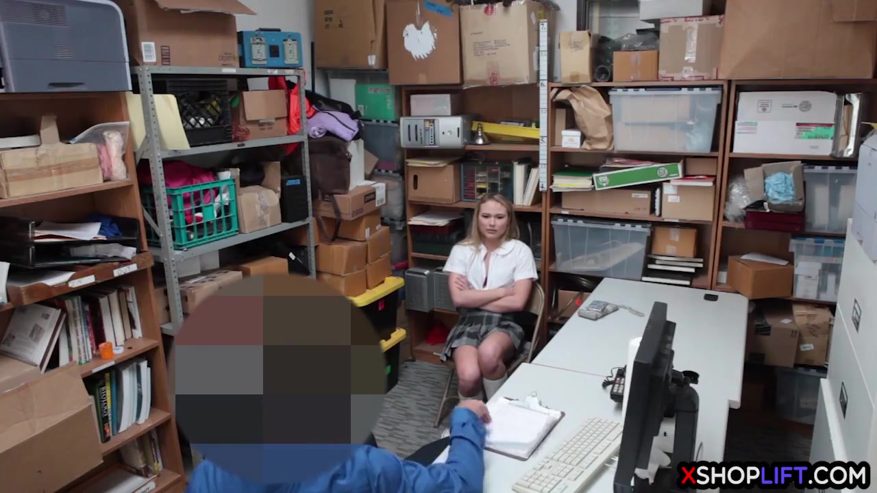 Blonde Petite teen 18+ Busted And Banged By A Security Guy