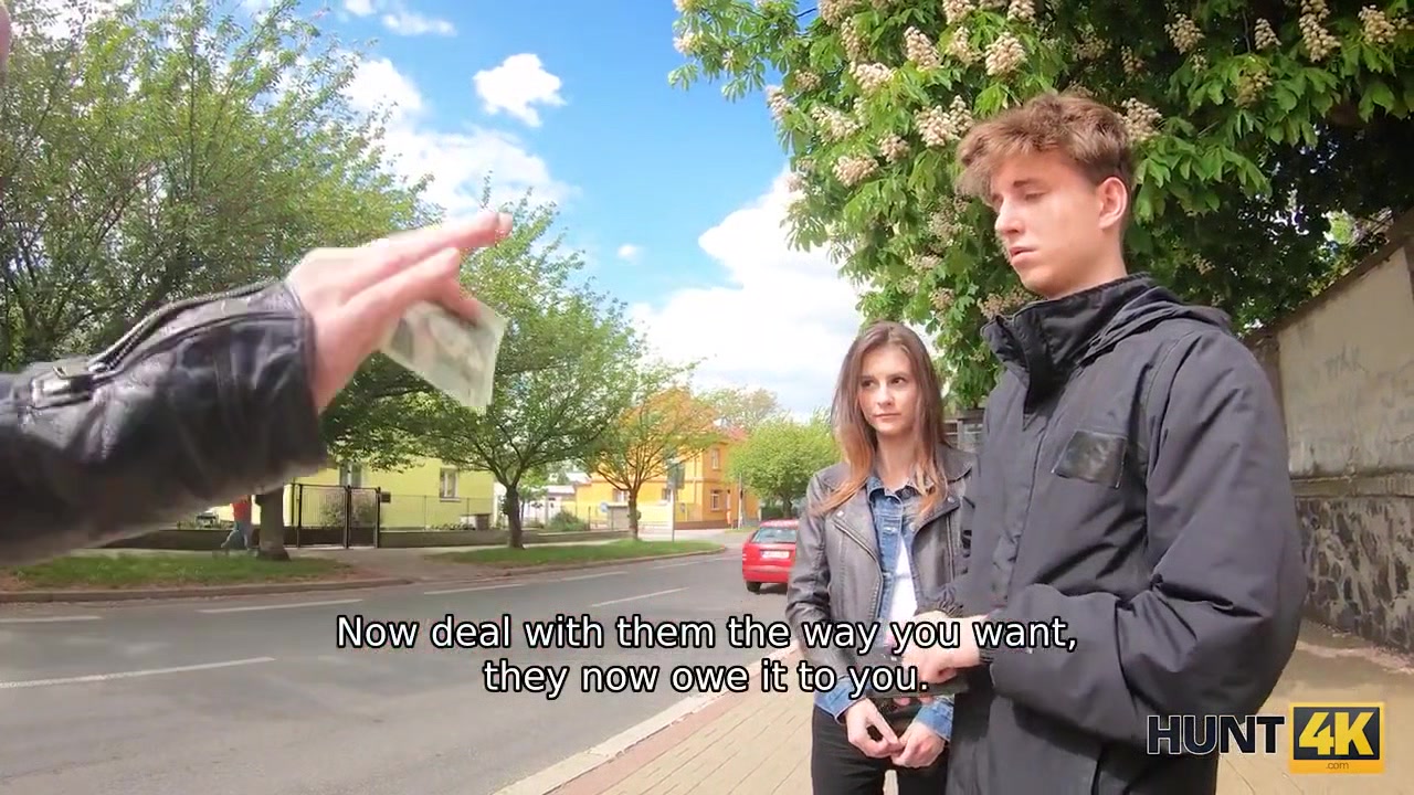 HUNT4K. Boy cant pay for his GF so she makes money like a slut