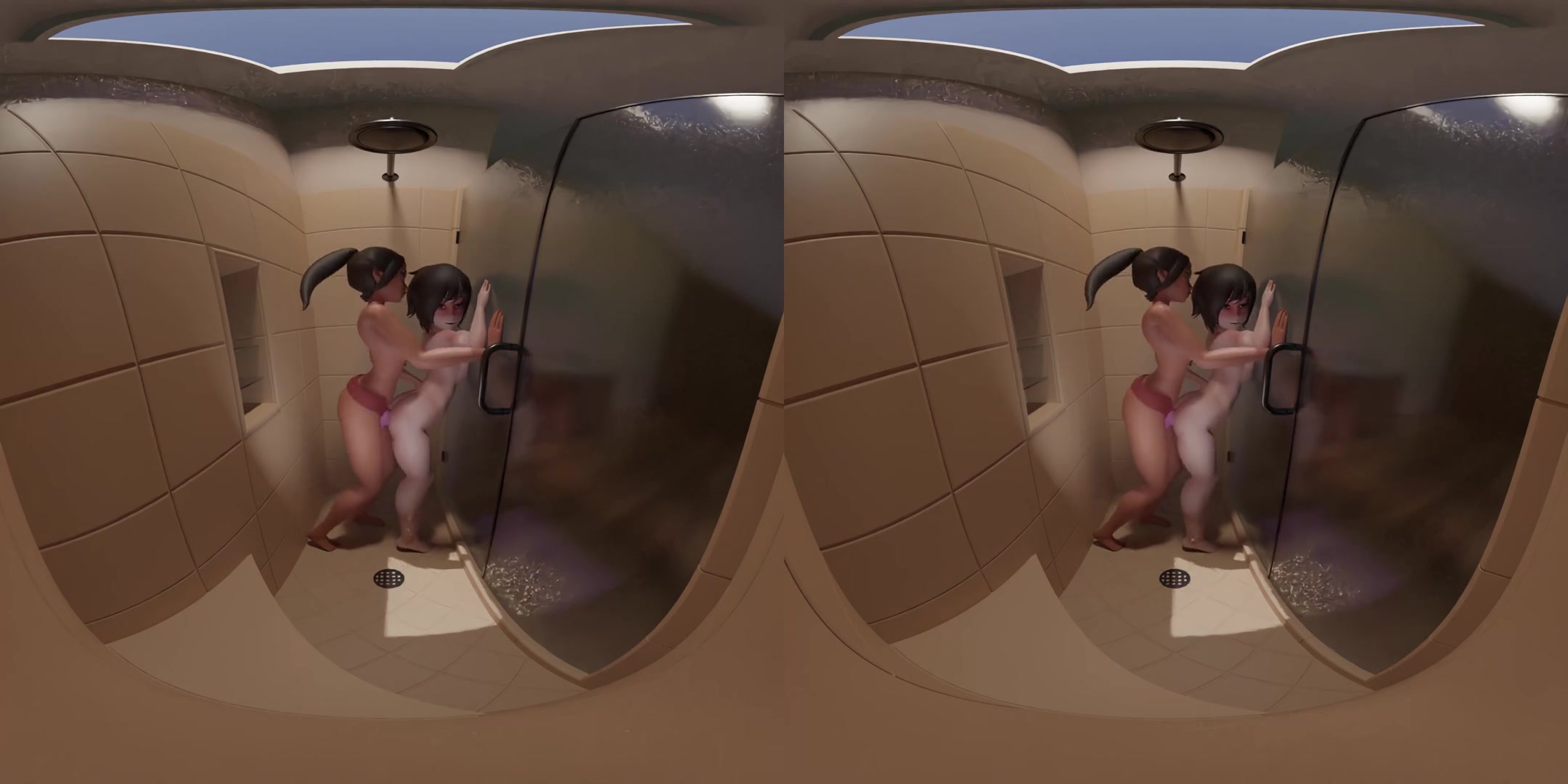 Ruby Shower - Strapon Sex; Lesbian 3D Porn CGI - SexLikeReal