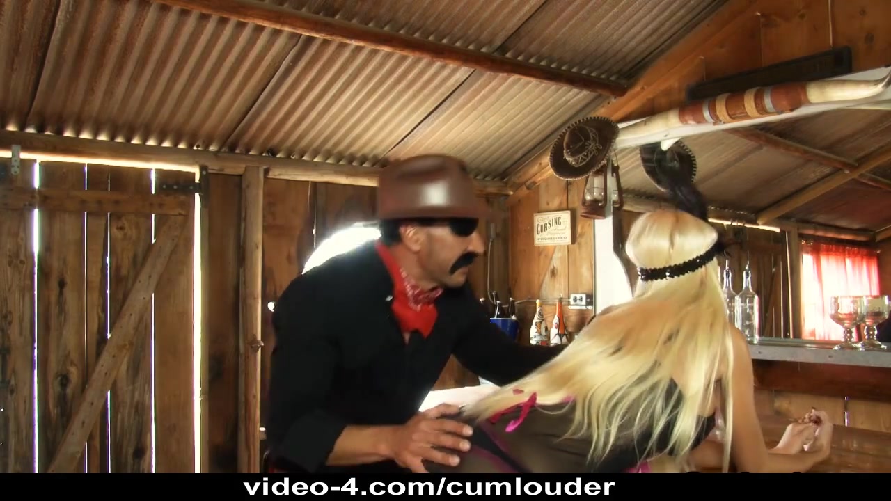 Rikki Six riding a large dong in this XXX Western Parody