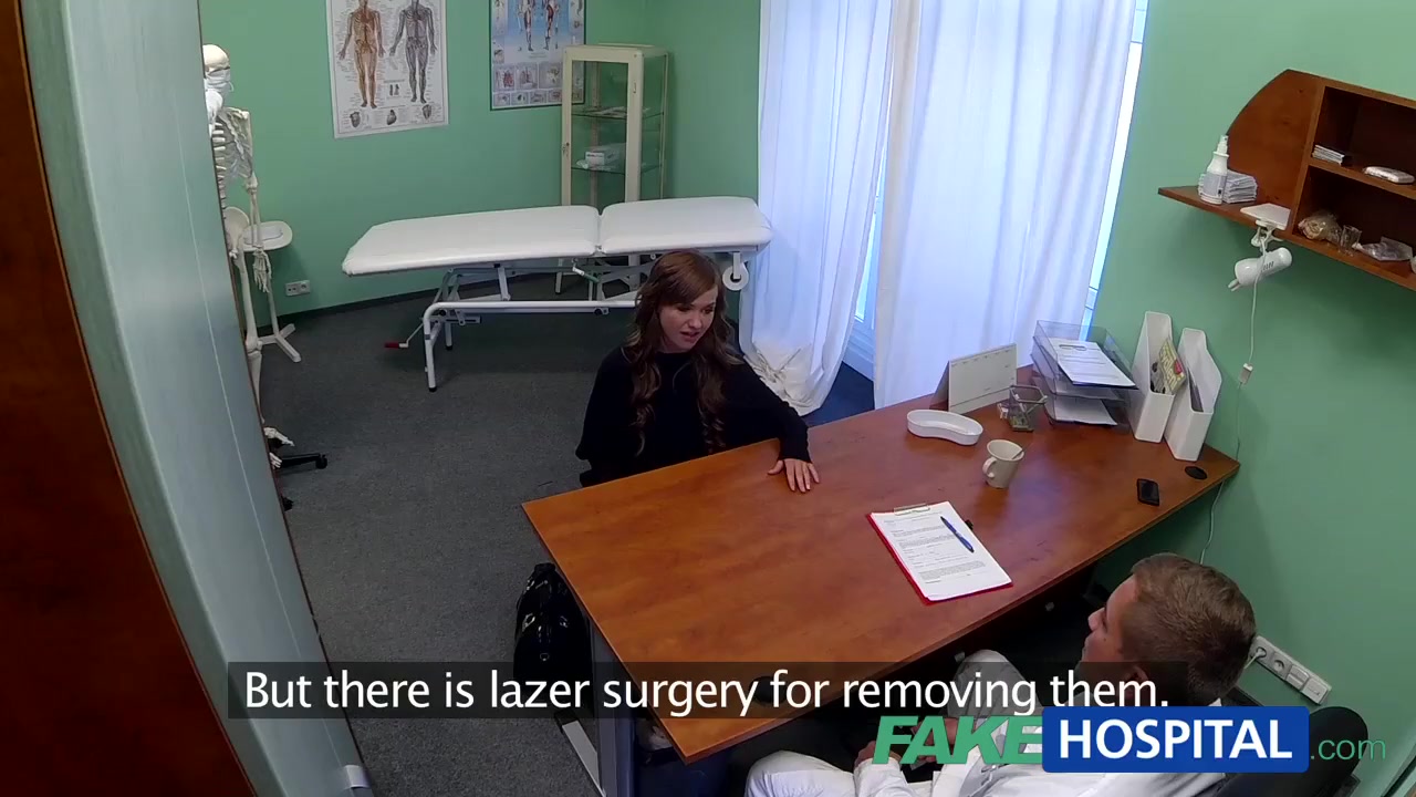FakeHospital teen 18+ model cums for tattoo removal doctor