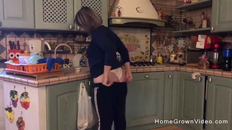 Busty wife gets bent over and fucked by a big cock