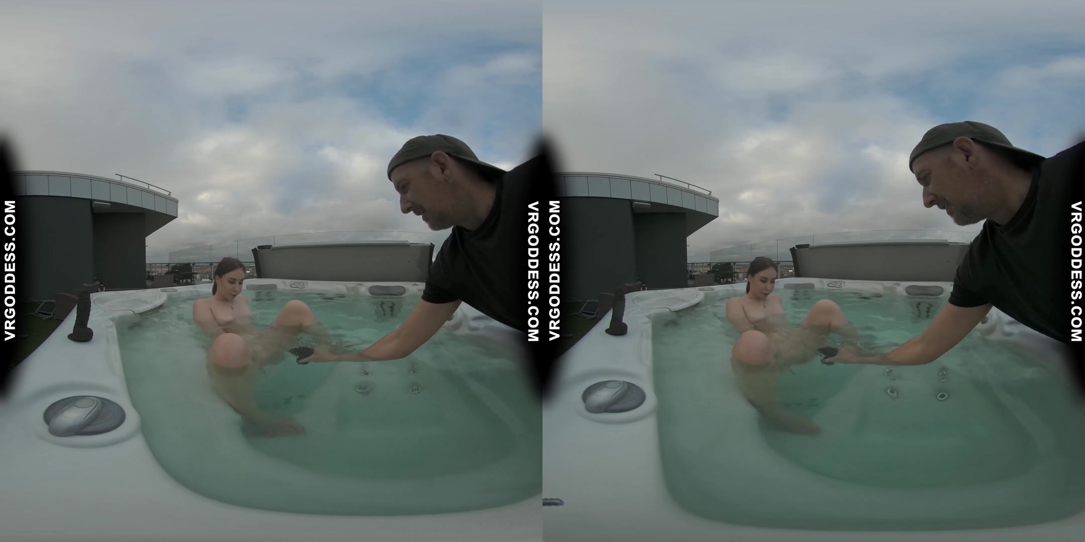 Behind The Scenes Filming Pretty Lika Rooftop Jacuzzi Dildo Masturbating