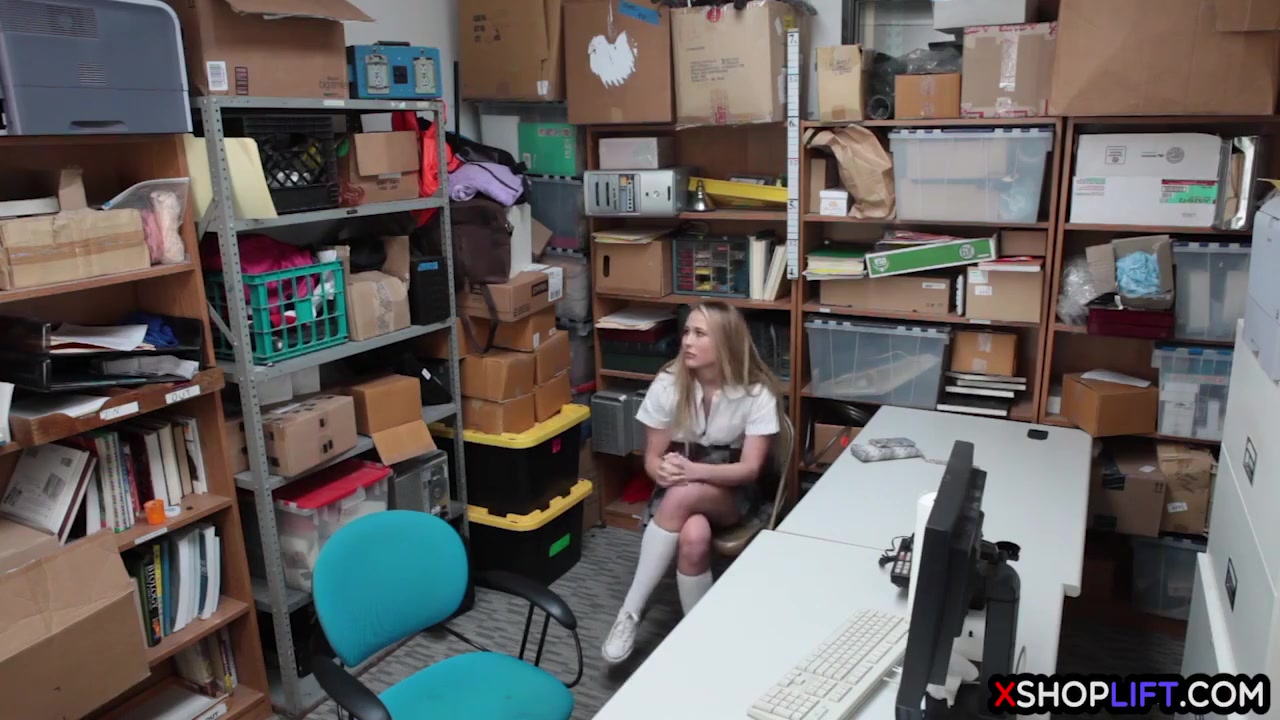 Blonde Petite teen 18+ Busted And Banged By A Security Guy