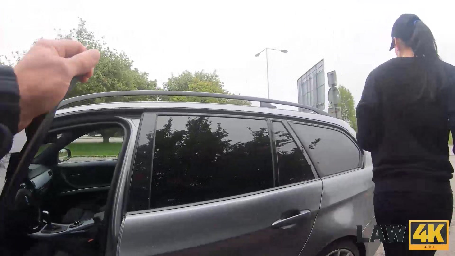 LAW4k. Chick is caught stealing car so she is going to be drilled hard