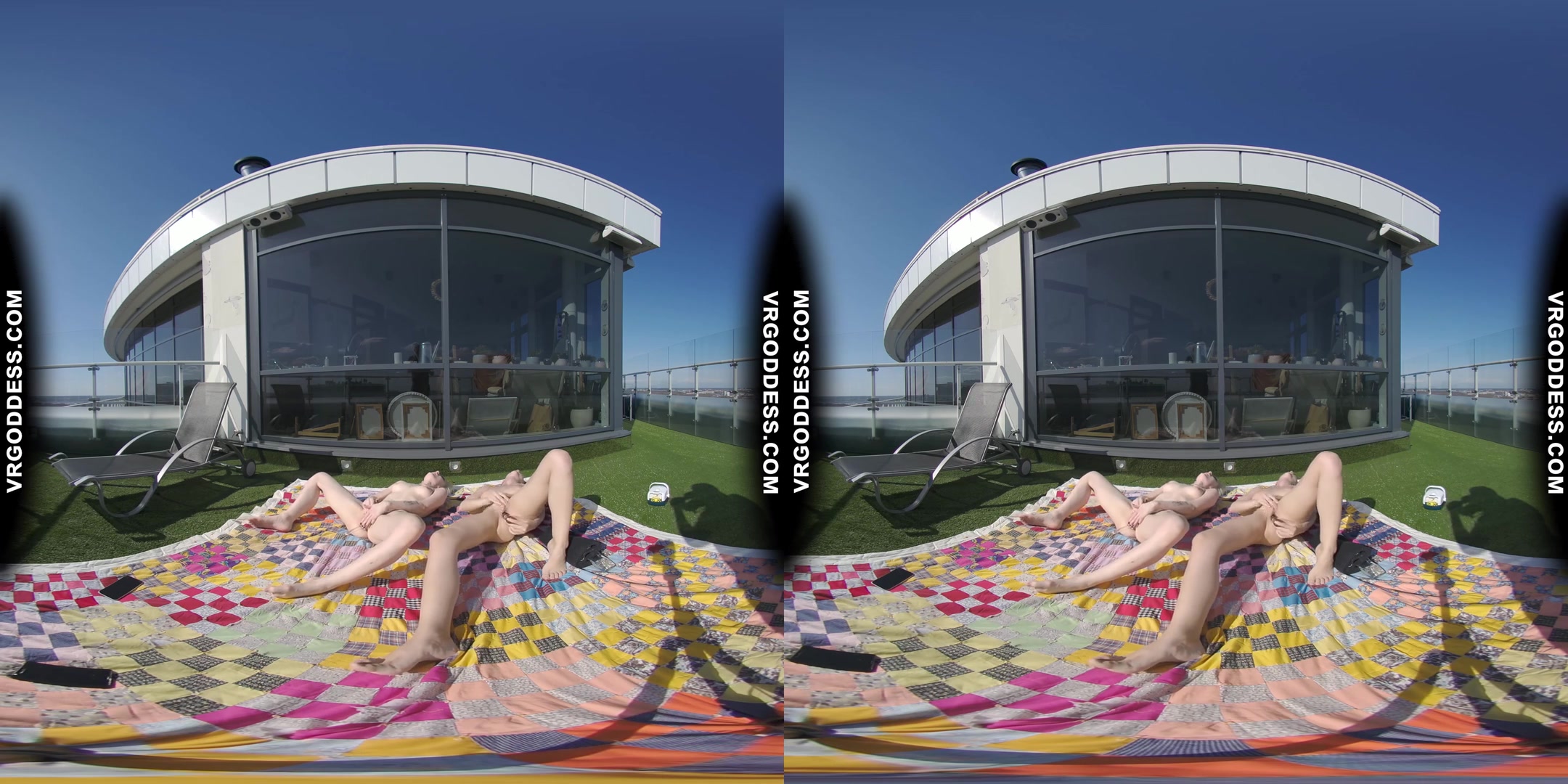 2 Hot Girls Rebeka Ruby And Ingrida Masturbating In The Sun With Glass Dildos Bubbles And Sunbathing