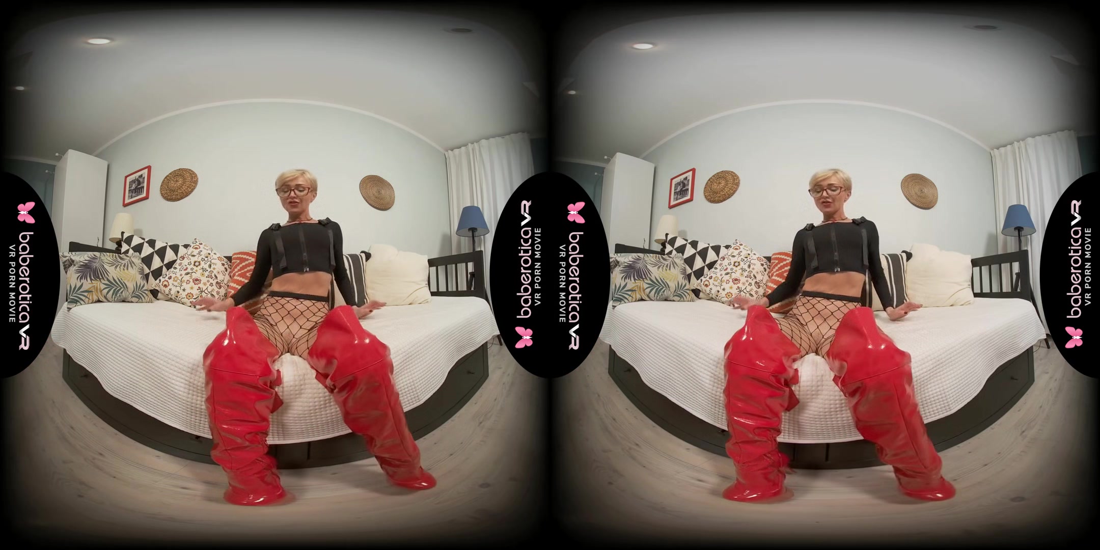 Cherry Aleksa Has Two Dildos And A Wet Pussy She Is Going To Work On Today - Short Haired Blonde Babe in Fishent Stockings Solo