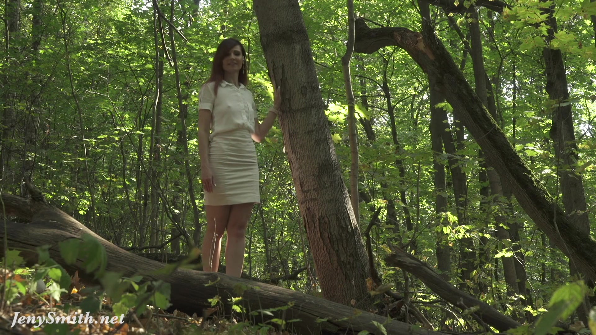 Jeny Smith tied up naked in the forest