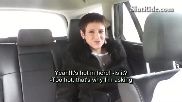 Czech 19yo student 18+ fucks her pussy with dildo in Taxi