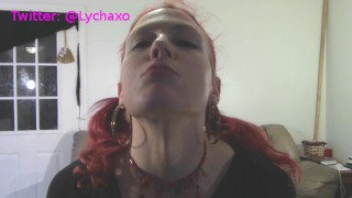 Tgirl Lycha pees in a cup then drinks it all
