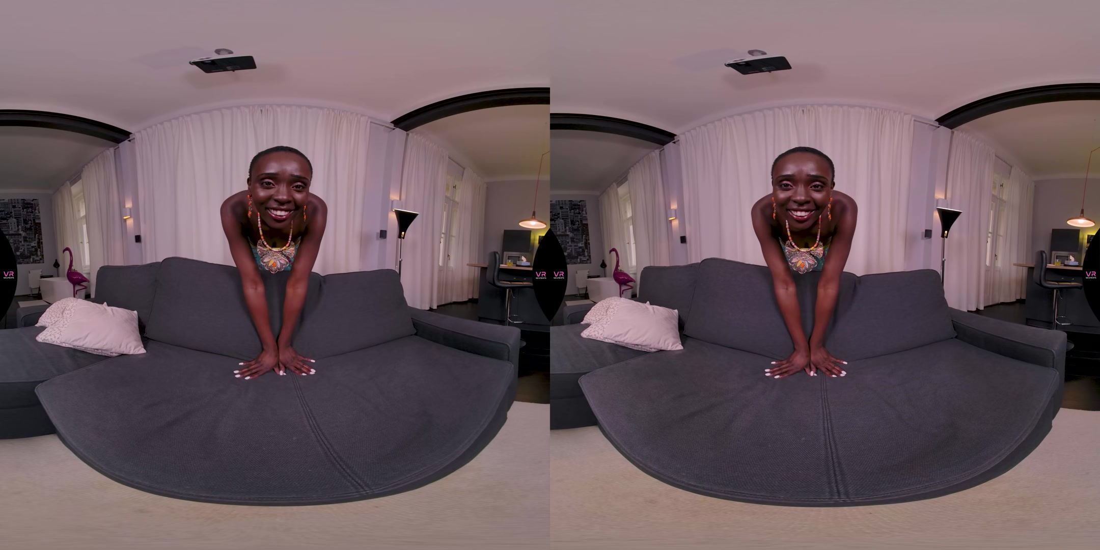 Hot African Girl On Her Couch Needs Some Dick - VRSexperts
