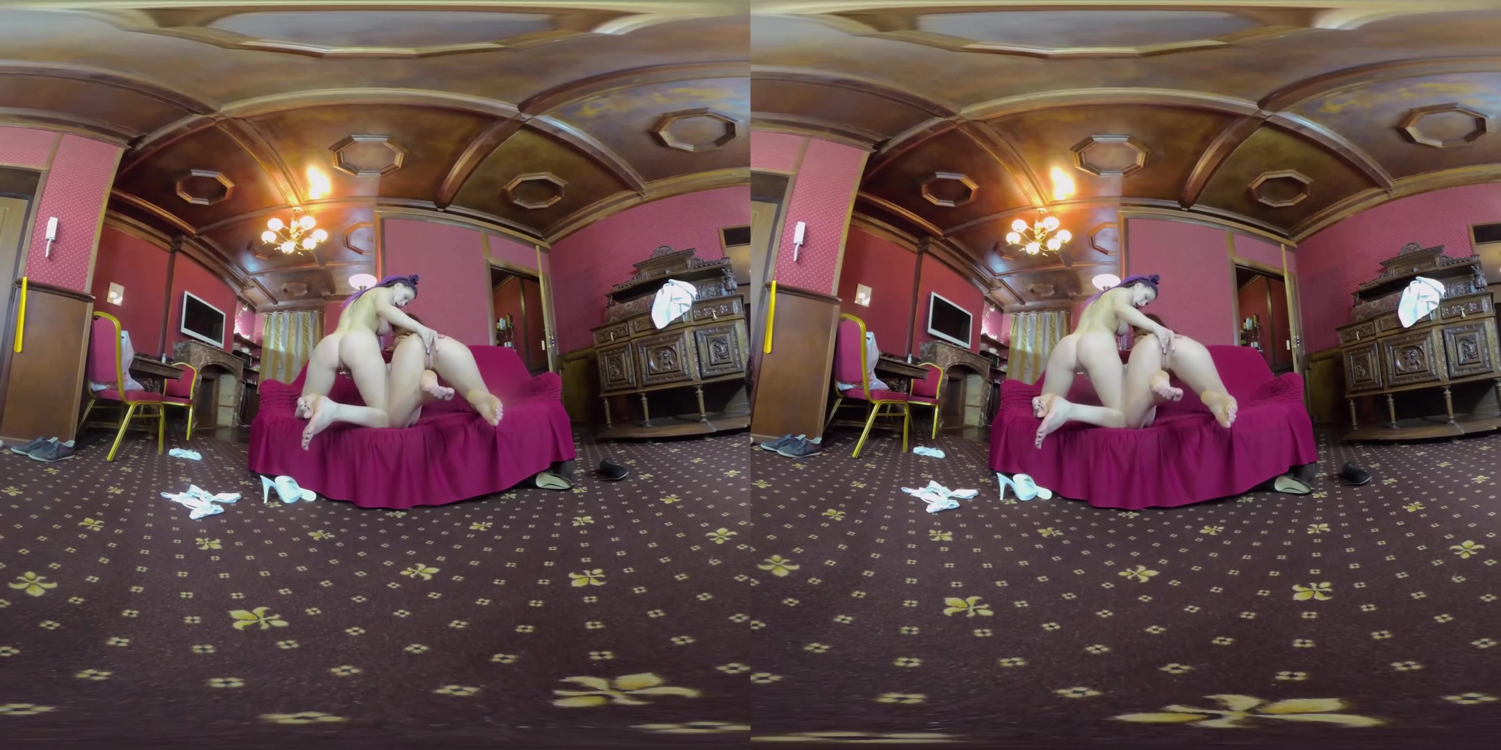 Leila And Mia Sanders In Lesbogames In Red Hall - VRmodels