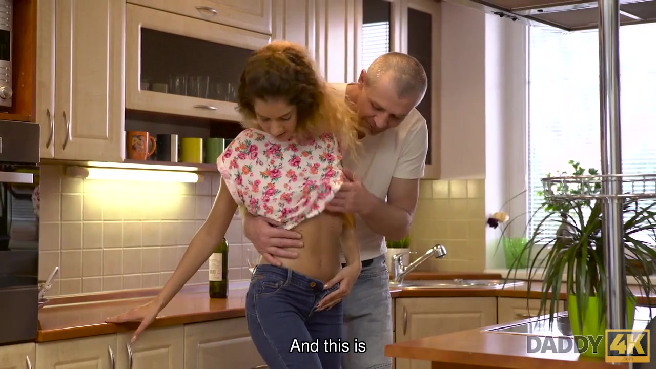 DADDY4K. Pretty lassie rides old phallus while her boyfriend is out