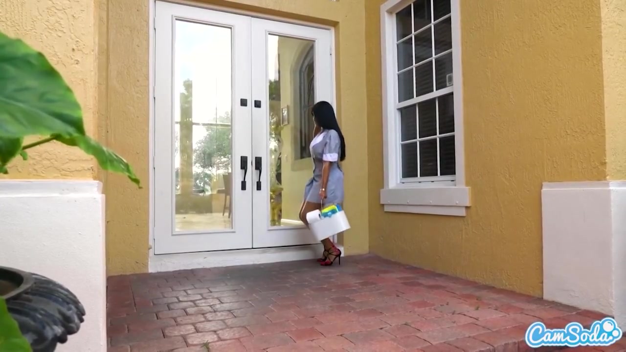 Busted Busty Latina Maid Has To Polish Her Clients Big Dick