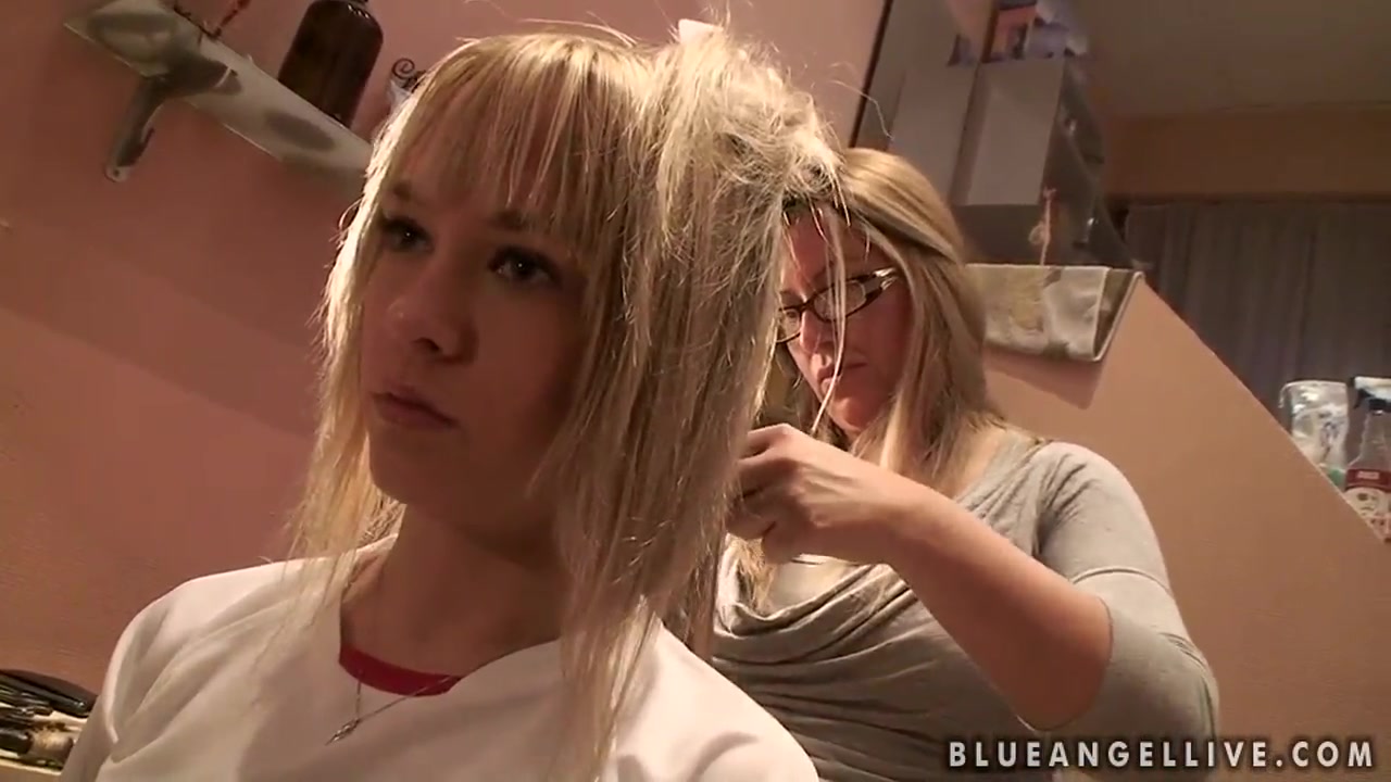 Blue Angel is becoming horny from a nice haircut