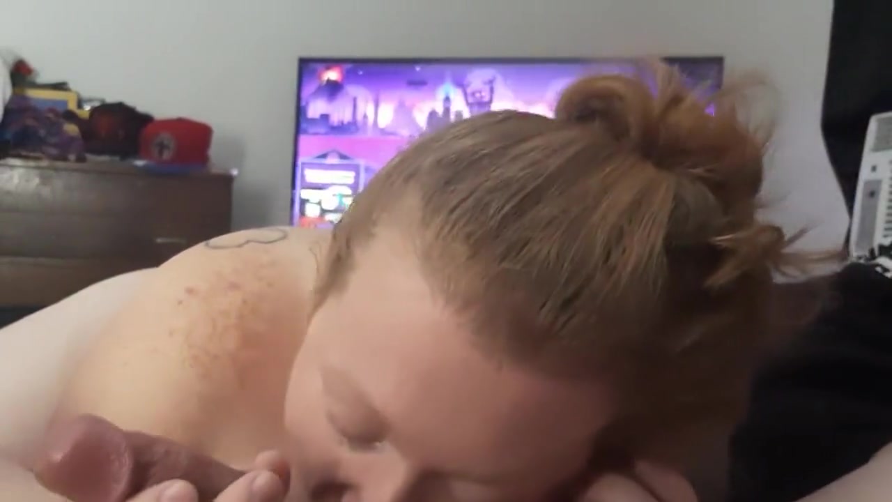 Redhead gives mean blowjob
