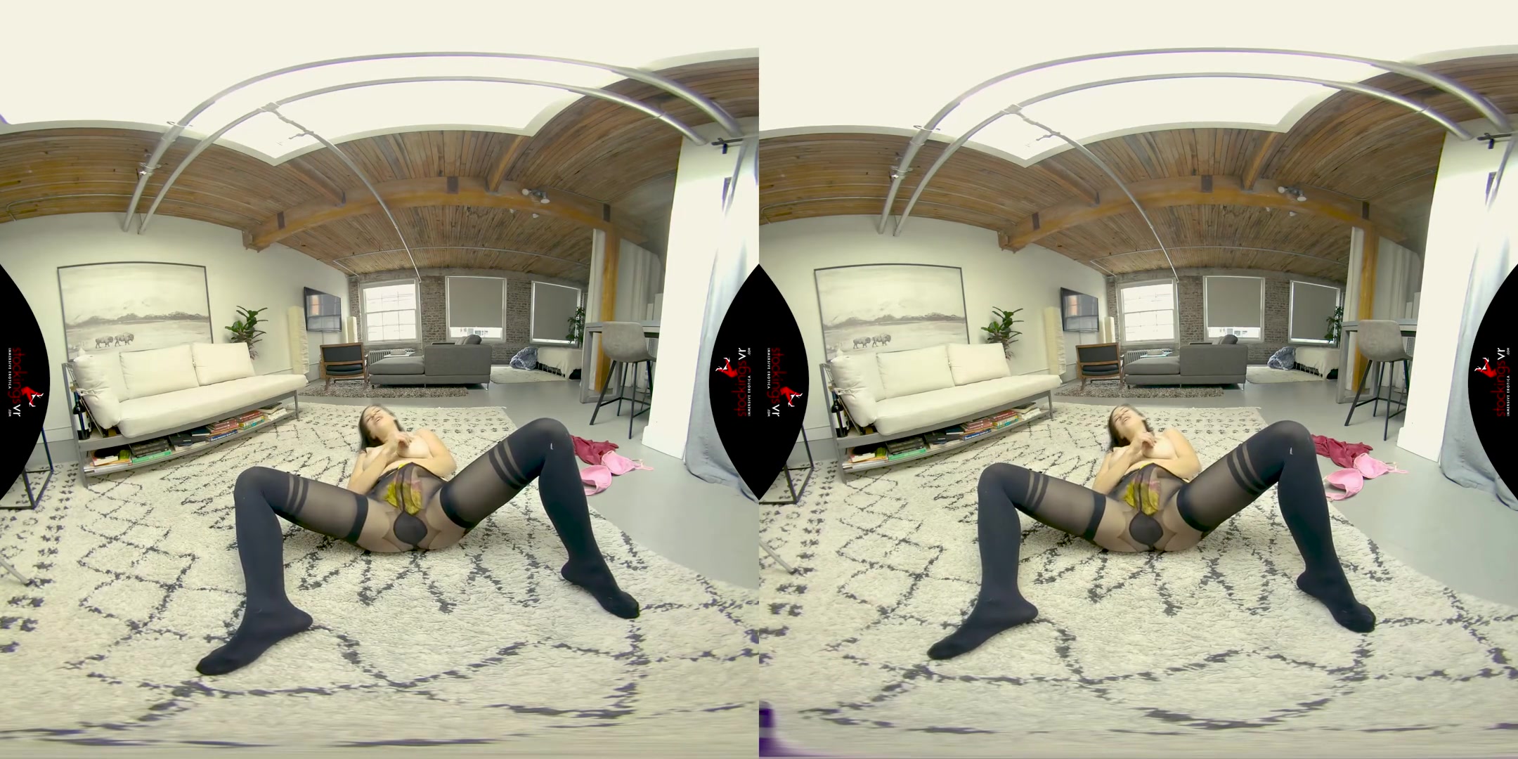 I Am Wearing Your Wife's Panties - Sexy Brunette Leg and Stocking Fetish VR