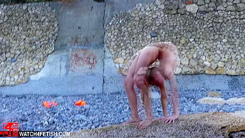 Naked And Flexible On The Beach - Watch4Fetish