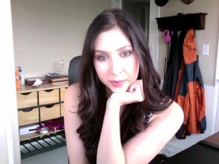 Wonderful brunette dirty talks with a dude on camera
